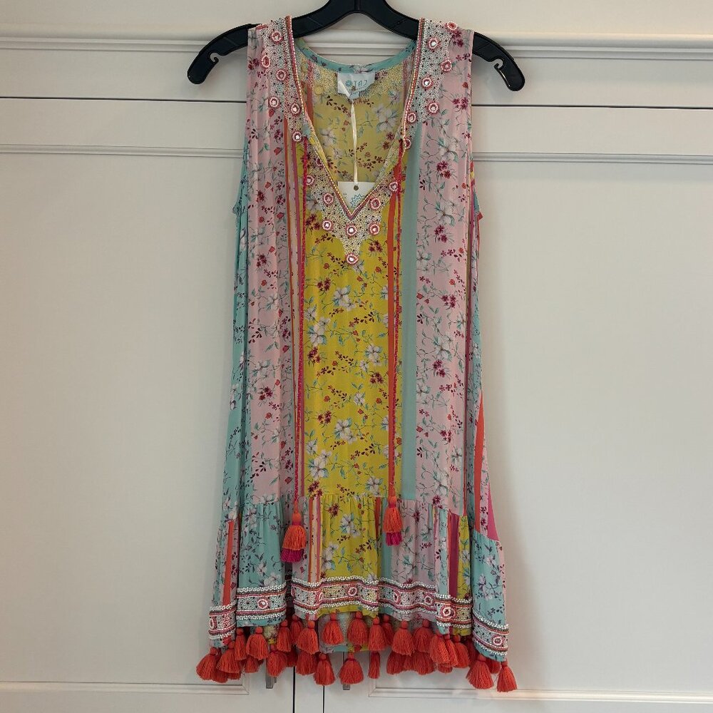 Taj by Sabrina Crippa Embroidered Silk Mini Dress